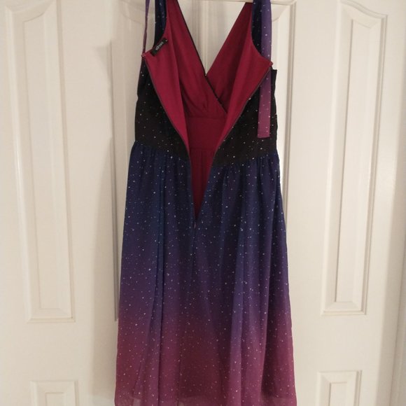 Eshakti ombre celestial stars surplice empire waist dress; Medium/8 - Picture 5 of 5